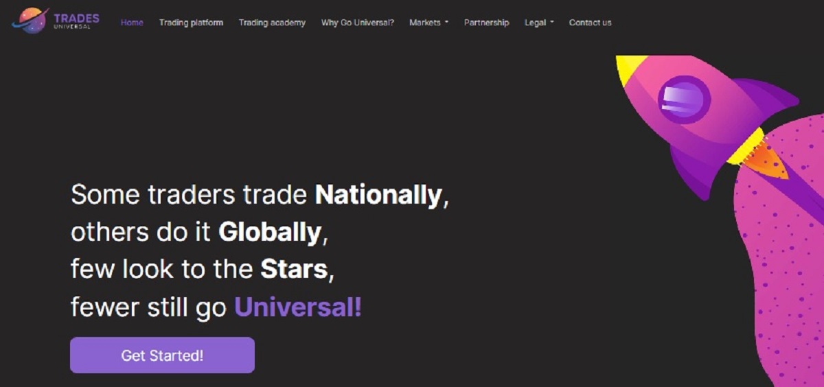 Trades Universal homepage